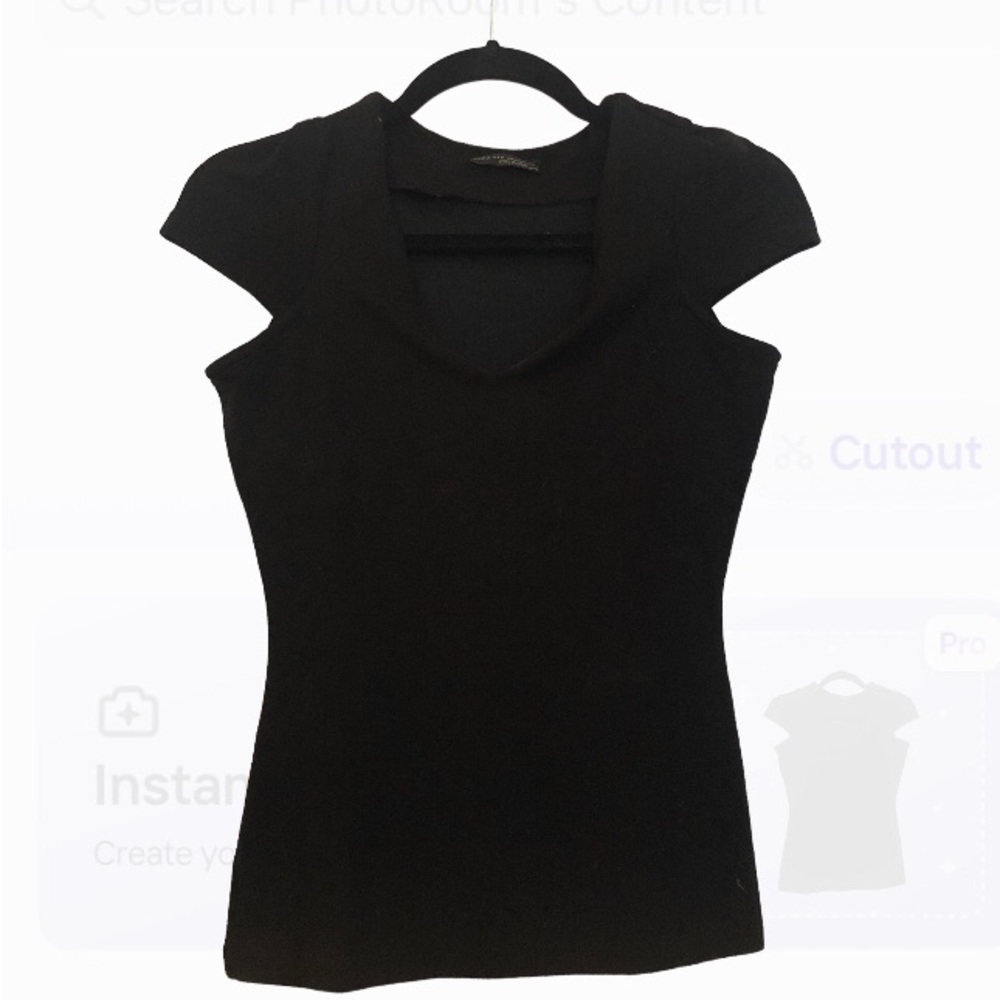 Zara Collection V-Neck Top XS Black